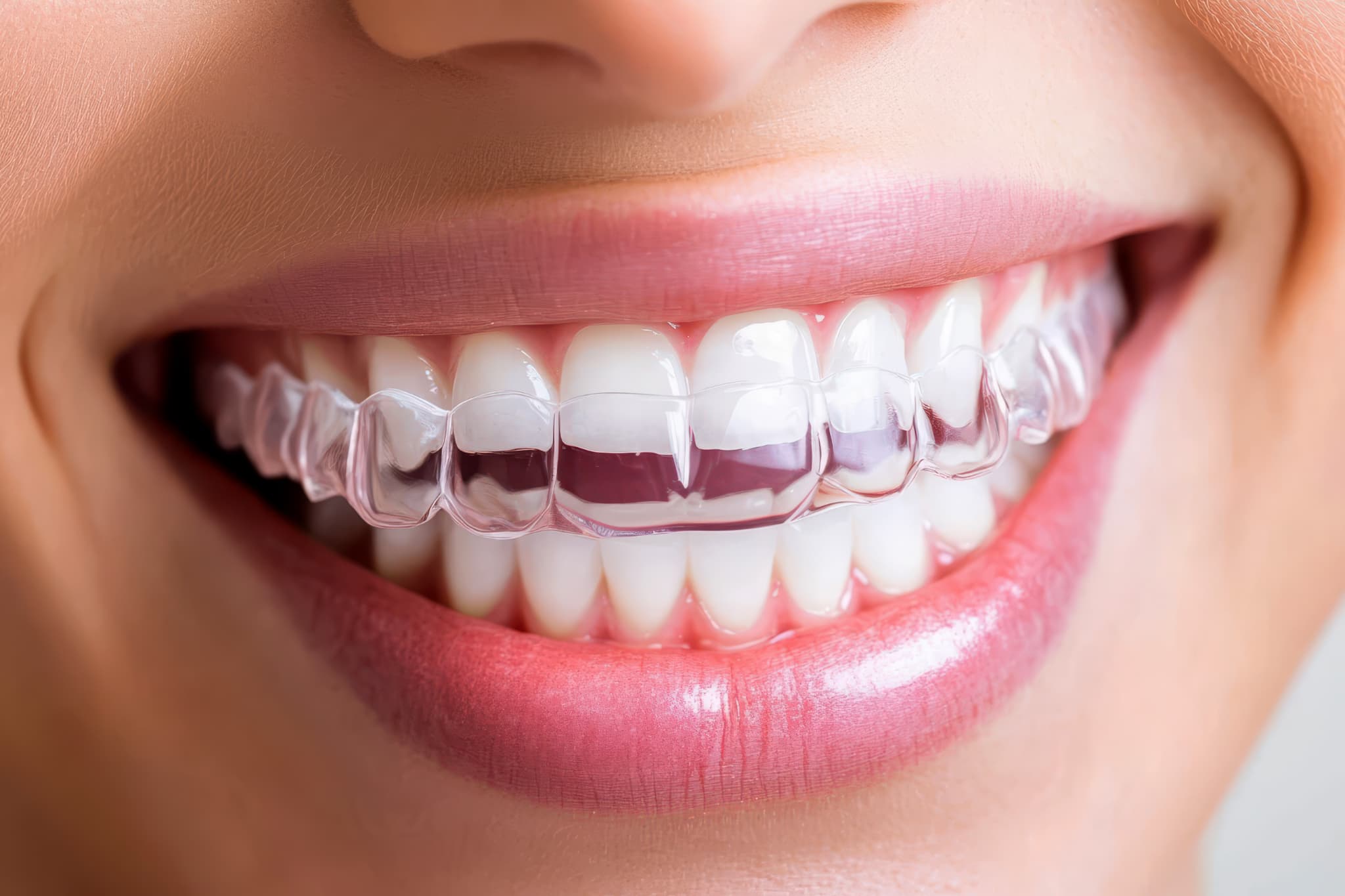 インビザラインで歯列を整える女性