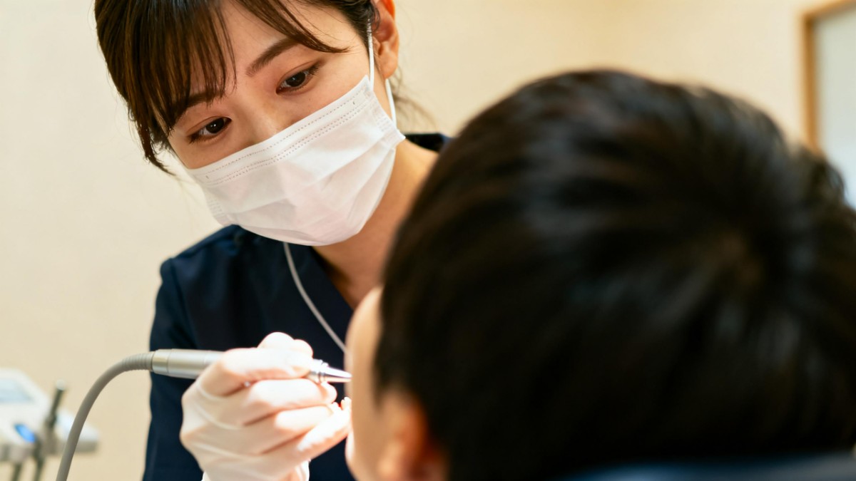 歯科医院で受けられる歯周病の予防検診の様子